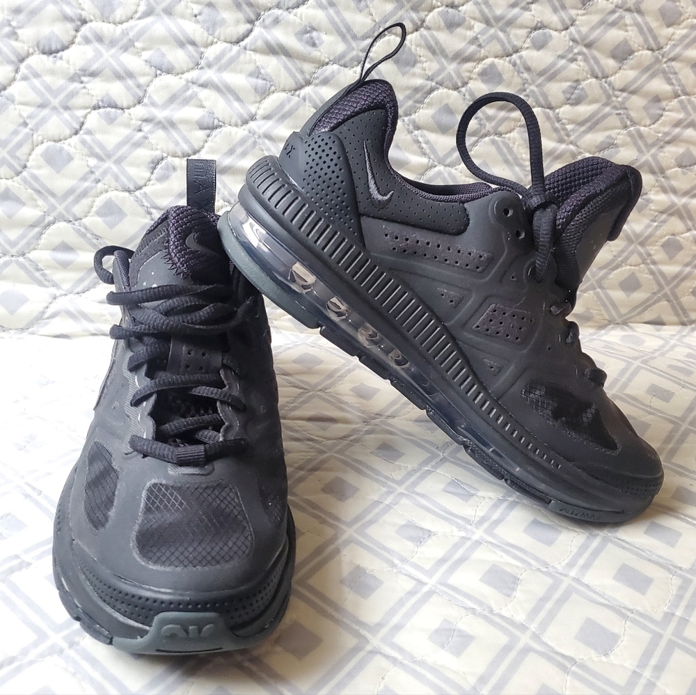 Nike Kids Black/Charcoal Air Max-Style Sneakers